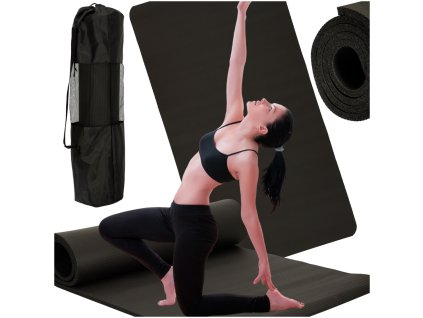 Mata do cwiczen jogi gruba 185x80x1 5 cm czarna 162895