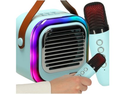 Glosnik do karaoke USB Bluetooth niebieski 161111