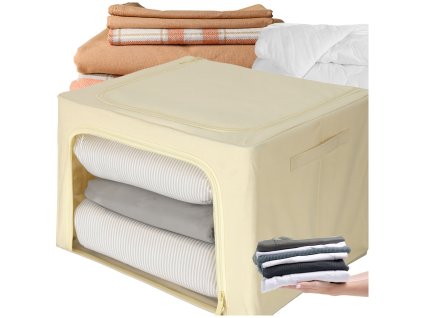 Organizer na posciel do szafy torba ze stelazem do przechowywania na ubrania zabawki 100L 178397