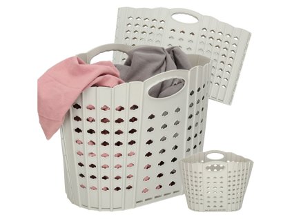 Kosz na pranie skladany organizer lazienkowy szary 161749