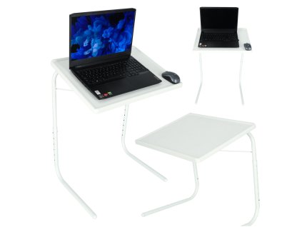 Stolik boczny pod laptopa skladany 52 x 40 cm bialy 161375