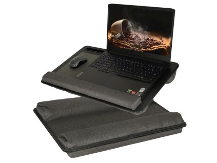 Stolik pod laptopa przenosny taca do lozka na kolana podstawka czarny z poduszka 166648