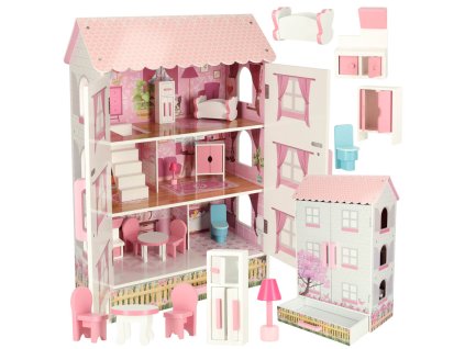 Domek dla lalek drewniany Lulilo Papilio rozowy 80cm 165947