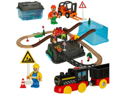 Kolejka tor samochodowy pociag plac budowy 55 elementow 161545