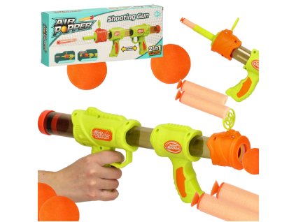 Pistolet na kulki karabin na piankowe naboje solidny dla dzieci gra 2w1 zielony 168779