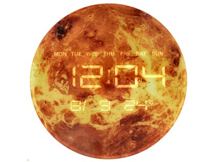 Zegar scienny planeta mars z wyswietlaczem LED 32 cm pomaranczowy 157516