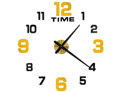 Zegar scienny naklejany 12 cyfr 100 120 cm czarne wskazowki czarny 157757