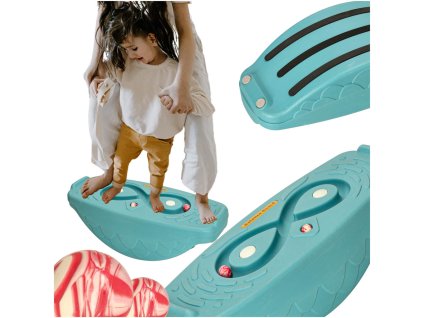 Deska do balansowania bujania rownowaznia z labiryntem dla dzieci turkusowa 163786