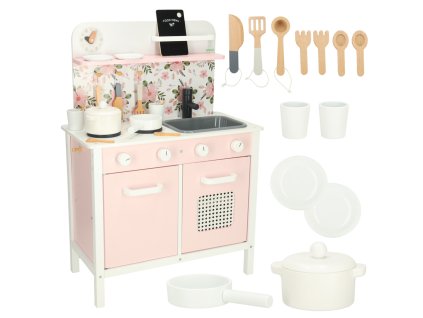 Kuchnia dla dzieci drewniana LULILO FLORA rozowa 160025
