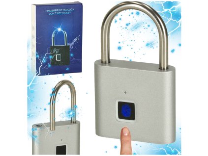 Zamek elektroniczny SMART klodka inteligentna na odcisk palca stalowy karbon 174837