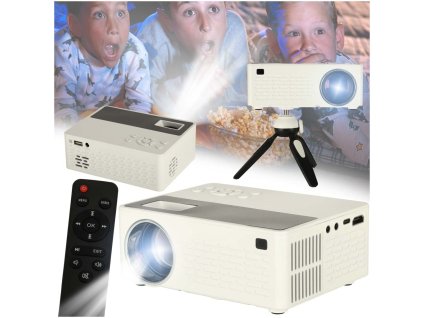 Projektor rzutnik przenosny LED TFT LCD 16 9 1920x1080 USB 20W bialy 175298