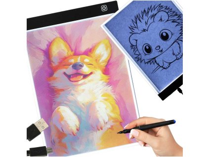 Deska kreslarska tablica tablet graficzny kalka do rysowania podswietlana LED A4 178377