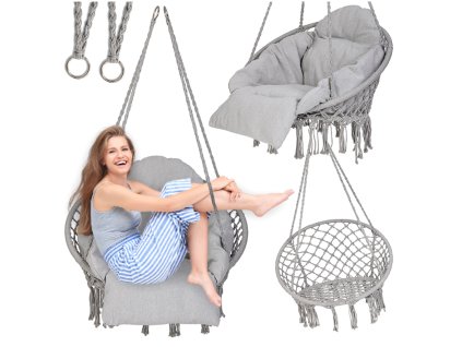 Hustawka ogrodowa bocianie gniazdo z poduszka XXL szary 150kg 166673