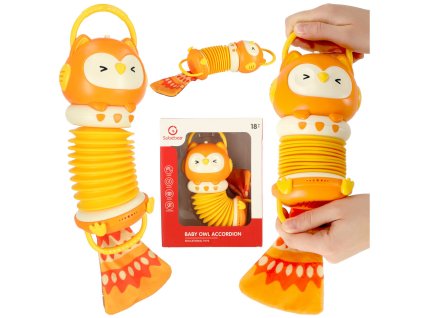 Harmonia akordeon zabawka sensoryczna dla dzieci sowa pomaranczowa 158310