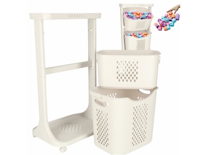 Pojemnik na zabawki kosz na ubrania organizer podwojny jezdzacy 166470