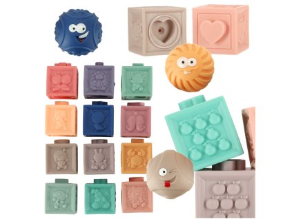 Klocki pilki sensoryczne miekkie edukacyjne 15 elementow 158333