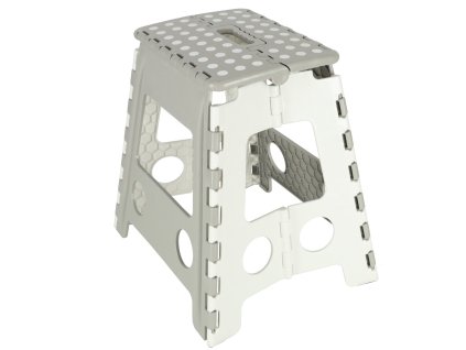 Stolek taboret skladany antyposlizgowy wysoki 39cm jasny szary 141079