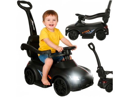 Jezdzik pchacz samochod 3w1 z dzwiekiem i swiatlami czarny 178400
