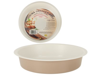 Blacha do pieczenia tortownica forma okragla do tortow tart guiche 26cm brazowa 158225