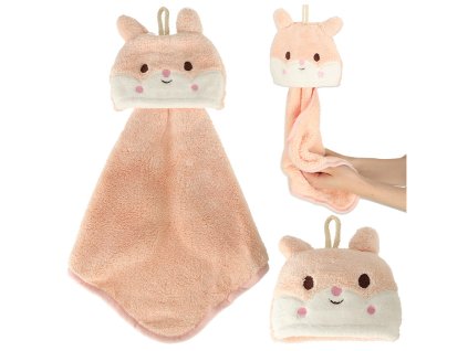 Recznik reczniczek do rak dla dzieci do przedszkola 42x25cm rozowy krolik 158375