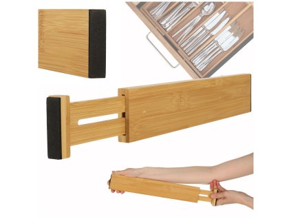 Organizer do szuflady bambusowy separator regulowany na sztucce narzedzia 56cm 1sztuka 167607