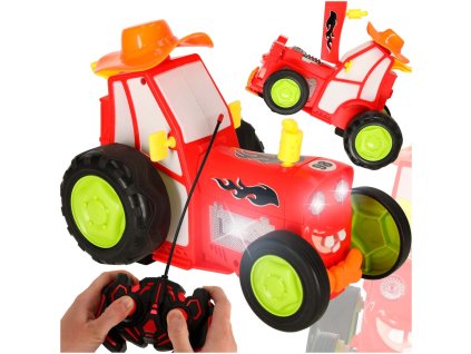 Traktor ciagnik zdalnie sterowany na pilota RC skaczacy tanczacy dzwiek czerwony 170060