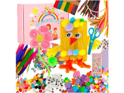 Zestaw kreatywny dla dzieci plastyczny rekodzielo do prac recznych XXXL 1200 elementow 168992