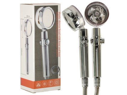 Sluchawka prysznicowa z turbina waz srebrna zestaw 158477