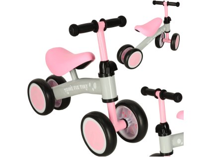 Rowerek biegowy Trike Fix Tiny jezdzik chodzik 4 kola regulacja kierownicy rozowy 167032