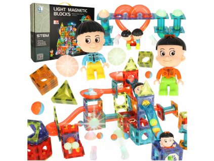 Klocki magnetyczne marble tor kulkowy swiecacy 202 elementy 168752