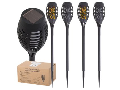 Lampy solarne ogrodowe pochodnie 12LED 4szt 132829