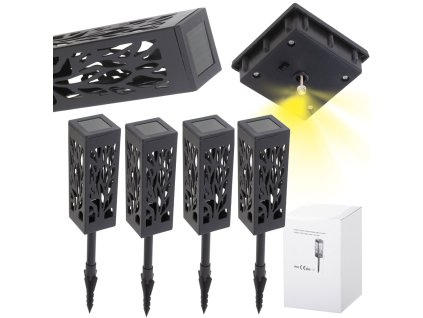 Lampy lampiony solarne stojace dekoracyjne 4 sztuki 132836