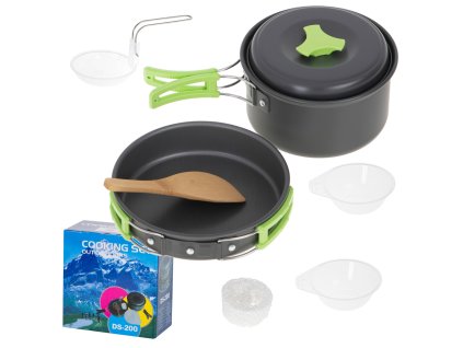Menazki naczynia turystyczne zestaw kemping garnek patelnia XL 131285