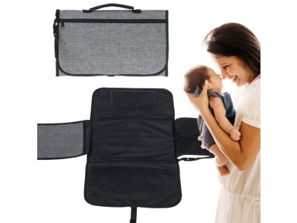 Przewijak miekki turystyczny rozkladany torba mata do przewijania szara 107319(2)