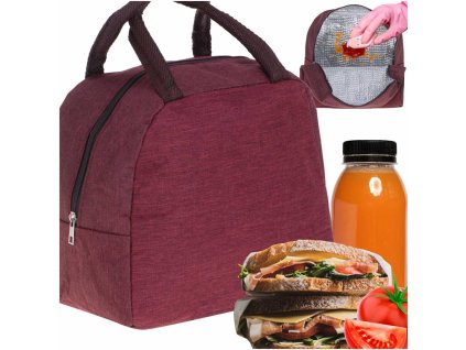 Torba termiczna na lunch jedzenie sniadaniowa izolacyjna czerwona 166347