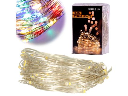 Lampki LED druciki dekoracyjne 10m 100LED multikolor 148243
