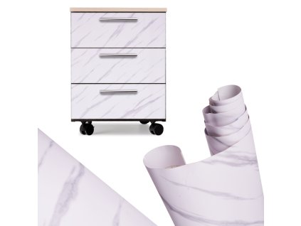 Folia rolka samoprzylepna okleina tapeta bialy marmur jazz 1 22x50m 101479(2)