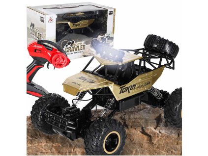 Samochod zdalnie sterowany na pilota RC Rock Crawler 1 12 4WD METAL zloty 177405