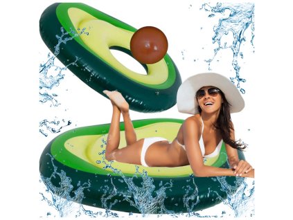 Materac dmuchany do plywania awokado z pestka pilka 150cm XL 171179