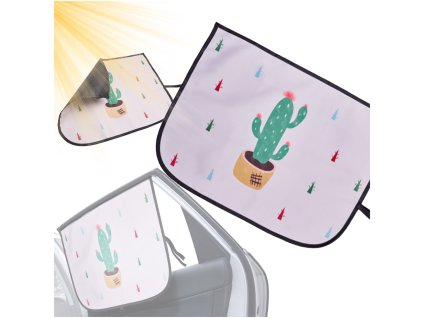 Oslona Zaslona szyby do auta kurtyna magnetyczna przeciwsloneczna kaktus 167551