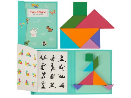 Tangram ksiazeczka magnetyczna ukladanka montessori klocki gra logiczna 3D 168507