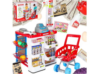 Sklep dla dzieci supermarket stragan wozek na zakupy akcesoria 175695