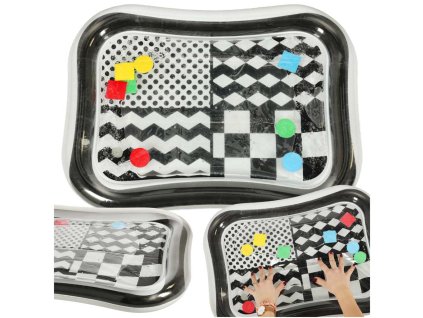 Mata wodna sensoryczna dmuchana dla niemowlat czarno biala mix wzorow XXL 65x50 cm 158361