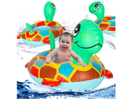 Kolko do plywania dla niemowlat kolo pontonik dla dzieci dmuchany z siedziskiem materac zolw 15kg 167529