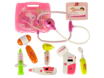 Zestaw lekarza w walizce DOKTOR swiatla rozowy 146308