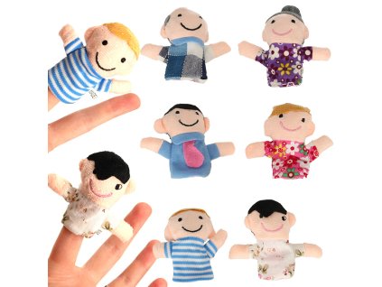 Pacynki pluszowe Maskotki palczatki rodzinka 6szt 133381