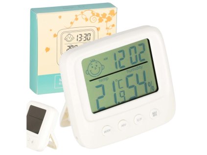 Higrometr zegar termometr pokojowy wilgotnosciomierz LCD 174914
