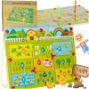 Gra labirynt magnetyczna planszowa drewniana do podrozy farma 2 graczy 172232