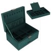 Szkatulka kuferek na bizuterie organizer zielony 172328