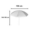 Parasol ogrodowy plazowy regulowany lamany skladany UV 150cm szary 171660
